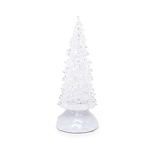Pinheiro Decorativo Incolor com Led Amarelo 32 cm - 01 unidade - Cromus Natal - Rizzo Embalagens