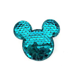 Aplique Urso Paetê Azul - 6,5cm - 2 Un - Artegift - Rizzo