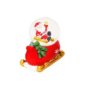 Mini Globo de Vidro Natal - Noel no Trenó - Vermelho - 01unidade - Cromus Natal - Rizzo