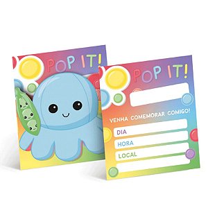 Convite de Aniversário Festa Fidget Toys - 8 unidades - Cromus - Rizzo