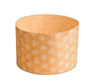 Forma para Panetone Decorada Kraft 500 g com 12 un. Ecopack