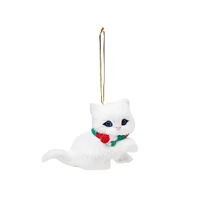Enfeite para Pendurar Pelúcia Gato Angora - 01 unidade - Cromus Natal - Rizzo