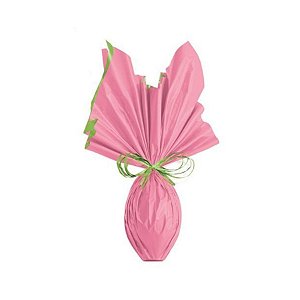 Folha para Ovos de Páscoa Double Face Acetinado Rosa e Verde 69x89cm - 05 unidades - Cromus- Rizzo