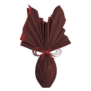 Folha para Ovos de Páscoa Double Face Acetinado Vermelho Marrom 69x89cm - 05 unidades - Cromus Páscoa - Rizzo Embalagens