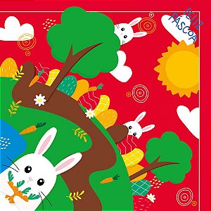 Saco Express 32x32cm para Ovos de 150g a 200g - Esconde Esconde Vermelho - 05 unidades - Cromus Páscoa - Rizzo Embalagen
