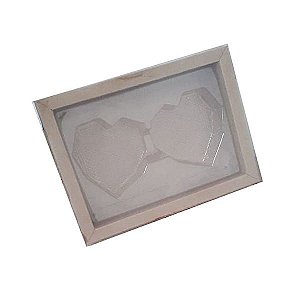 Caixa  coração Lapidado de 70 à 100gr  2  cav Kraft com 5 un. Crystal Rizzo Confeitaria