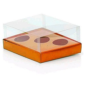Caixa Ovo de Colher Triplo - Meio Ovo de 50g a 80g - Laranja - 20,5 x 17 x 8,5 cm - 5 un - Assk Rizzo Confeitaria