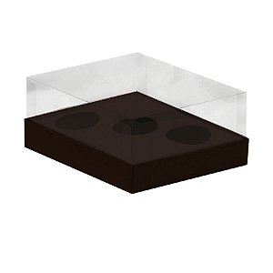 Caixa Ovo de Colher Triplo - Meio Ovo de 50g a 80g - Marrom - 20,5 x 17 x 9,7 cm - 5 un - Assk - Rizzo