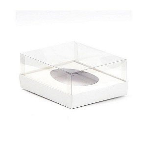 Caixa Ovo de Colher - Meio Ovo de 100g a 150g - 11cm x 12,7cm x 7cm - Branca - 5unidades - Assk - Páscoa Rizzo Embal