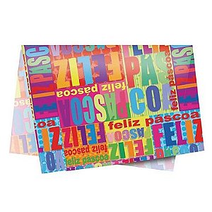 Papel de Seda - 49x69cm - Páscoa Feliz - 10 folhas - Rizzo Embalagens
