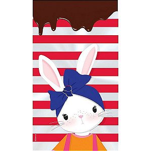 Saco Decorado Registrado Brilho de Páscoa Vermelho - 11x19,5cm - 50 unidades - Cromus