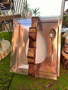 Caixa Ovo de Colher com Moldura - Meio Ovo de 350g - 23cm x 19cm x 9,7cm - Rosê - 5unidades - Assk - Páscoa Rizzo
