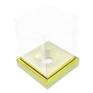 Caixa Ovo em Pé com Moldura - Ovos de 250g a 350g - 15cm x 15cm x 18,5cm - Ouro - 5unidades - Assk - Rizzo