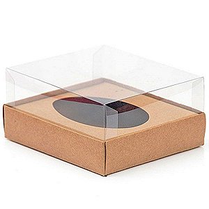 Caixa Ovo de Colher - Meio Ovo de 500g - 20,5cm x 17cm x 9,7cm - Kraft - 5unidades - Assk - Páscoa Rizzo Embalagens