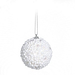 Kit Bolas Pérolas Branca 10cm - 04 unidades - Cromus Natal - Rizzo