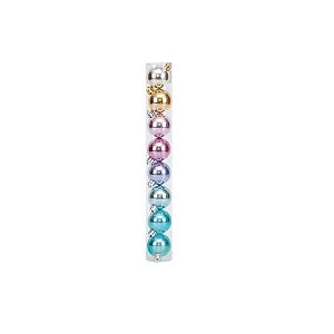 Bolas em Tubo Rainbow Lisa 06cm - 08 unidades - Cromus Natal