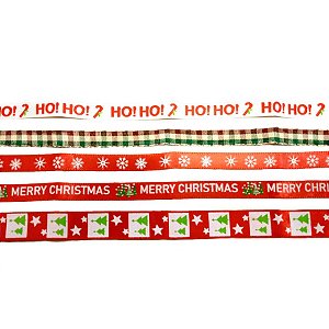 Cartela com 5 Fitas Natalinas Coloridas - 1 Unidade - Natal Cromus - Rizzo