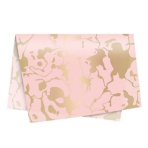 Papel de Seda Mármore Rose/Ouro - 49x69cm -10 folhas - Rizzo