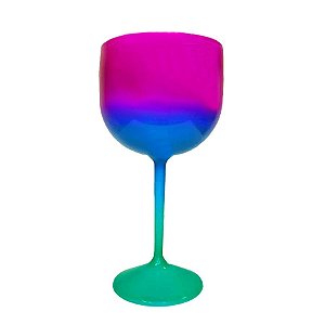 Taça Gin Fluor com 550ml Degradê Verde Tiffany Azul e Roxo - Rizzo