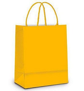 Sacola de Papel P 21,5x15x8cm - Amarelo Escuro - Embalagem Econômica - 10 unidades - 14000020 Cromus - Rizzo