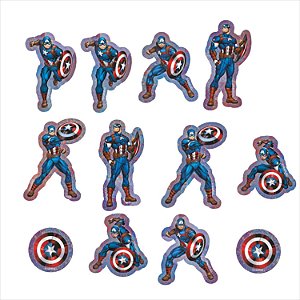 Aplique Imp em EVA - Vingadores - Capitão América - 01 unidade - Piffer - Rizzo
