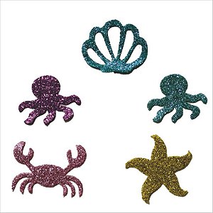 Aplique Glitter Sereia - Fundo do Mar em EVA - 01 unidade - Piffer - Rizzo