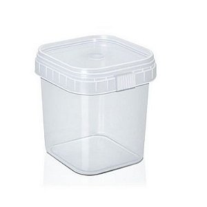 Pote com Lacre Quadrado 500ml - Plastilânia