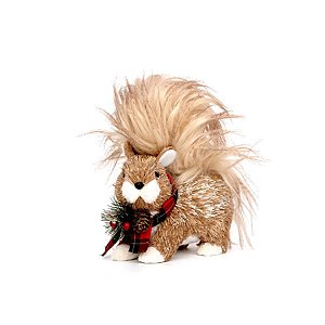 Esquilo com Laço no Pescoço Vermelho Mod2 - 01 unidade Cromus Natal -