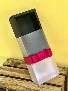 Caixa 2 divisórias Preta - 15,3x7,6x5cm - Rizzo