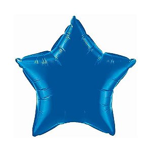 Balão de Festa Microfoil 20" 50cm - Estrela Azul Escuro Metalizado - 1 unidade - Qualatex - Rizzo