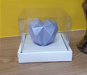 Caixa de Coração em pé 250gr 15x15x12,5cm Branco - 05 unidades - Assk Rizzo
