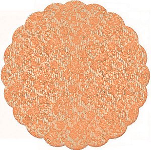 Fundo Rendado Redondo Laranja 7cm - 100 unidades - Cromus