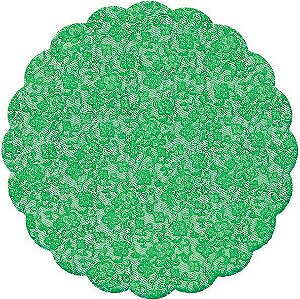 Fundo Rendado Redondo Verde Escuro 7cm - 100 unidades - Cromus - Rizzo Embalagens