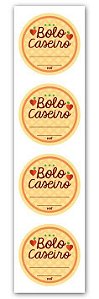 Etiqueta Adesiva Bolo Caseiro Cod. 6377 c/ 20 un. Miss Embalagens Rizzo