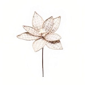 Flor de Cabo Curto Poinsétia Xadrez Juta - 30cm - 1 unidade - Cromus - Rizzo