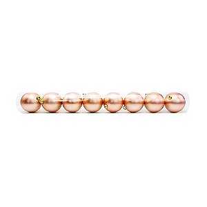 Bola de Natal em Tubo - Fosco Rose Gold - 10cm - 8 unidades - Cromus - Rizzo