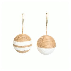 Bolas de Natal Papel Torcido - Branco/Bege - 10cm - 4 unidades - Cromus - Rizzo