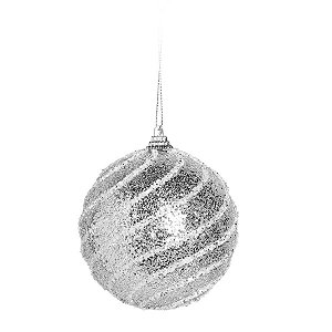 Bolas de Natal Listrada - Prata - 10cm - 4 unidades - Cromus - Rizzo