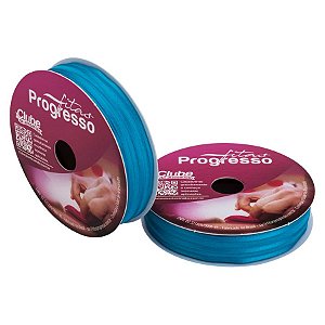 Fita Voal com Cetim Progresso 7mm nº1 - 10m Cor 213 Azul Turquesa - 01 unidade