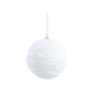 Bola de Natal Listrada - Branca - 8cm - 6 unidades - Cromus - Rizzo