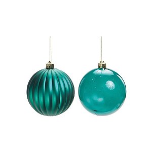 Bola de Natal Lisa - Verde - 10cm - 4 unidades - Cromus - Rizzo