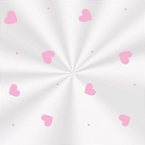 Saco Transparente Decorado - 15x22cm - Love Rosa - 100 unidades - Cromus - Rizzo Embalagens