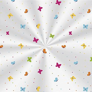 Saco Transparente Decorado Borboletas Colors - 11x19,5cm - 100 unidades - Cromus - Rizzo Embalagens