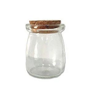 Potinho de Vidro Tampa de Rolha 7,5cm - 100ml - 01 unidade - Rizzo