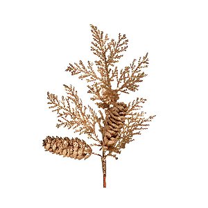 Galho Folhas Pinhas - Nude - 25cm - 1 unidade - Cromus - Rizzo