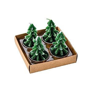 Vela Natalina 3D Pinheiro - 7cm - 4 unidades - Cromus - Rizzo