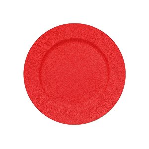 Sousplat Glitter Vermelho - 33cm - 1 unidade - Cromus - Rizzo