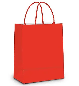 Sacola de Papel G 32x26,5x13cm - Vermelho - Fundo Largo - 10 unidades - Cromus - Rizzo