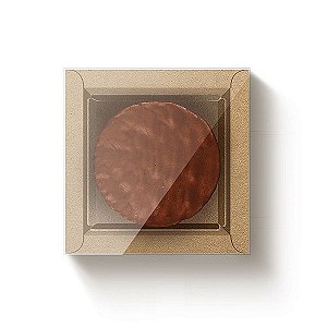 Caixa Quadrada para 1 Pão de Mel Kraft com Tampa Cristal - 10 unidades - 9x9x4cm - Cromus Profissional- Rizzo Embalagens