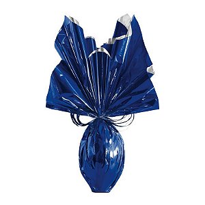 Folha para Ovos de Páscoa Metalizado Azul Intenso 69x89cm - 05 unidades - Cromus Páscoa - Rizzo Embalagens